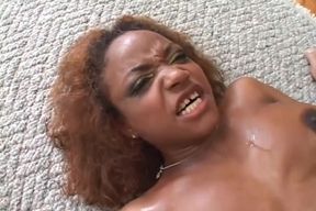Double penetration for a nasty black bitch