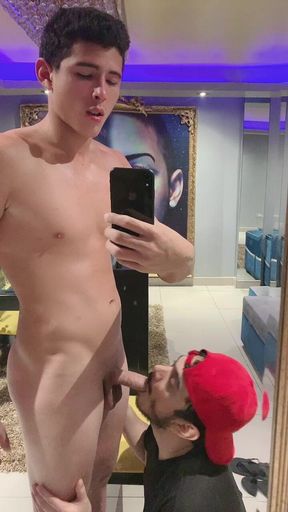 Markus Gets a Blowjob in Front of the Mirror