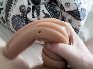 Playing with my toys and taut foreskin