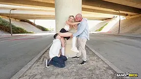 Threesome Under The Autobahn Bridge With Emilio Ardana, Angelique Lapiedra And Tommy Cabrio