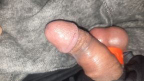 Edging Play And Cumming Wearing A Synthetic CBT Collar