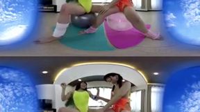 Yui Kawagoe's steamy VR debut with Yoko Nagisano—tongue play & wild toy action!