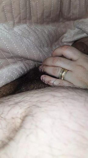 Step mom hand slip into step son dick making him hard