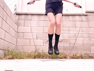Jumping Rope in Combat Boots