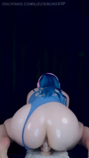 Thick Ass PAWG, Lizzie Buns gives you Jerk Off Instructions and a Cum Countdown while riding a dildo