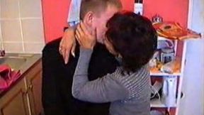 Russian neighbor MILF let me eat her hairy pussy in the kitchen