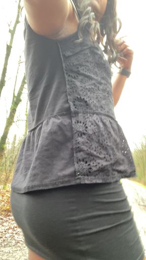 Walking in forest showing my Bubble Ass at cruising area spot