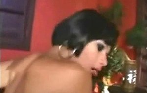 Tranny in stockings ass fucked intense