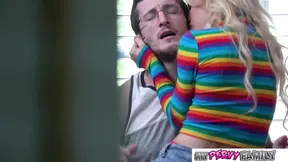 Step-Brother's Big Cock Pounds Petite Teen's Tight Pussy