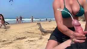 Ejaculation in front of everyone. She refused to stop until I cum.