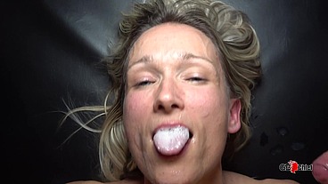 Milf wife cuckold husband private creampie gangbang home session