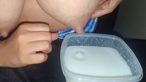 Emptying My Engorged Breasts: Satisfying Solo Hand Milking