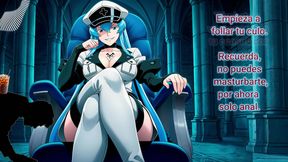 Spanish audio ANAL JOI for VERY submissive. Esdeath transforms you into a semen container.