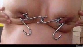 Intense Solo Play: Nipple Hook Torture