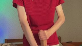 Skinny 55kg Guy Playing With His 23cm Heavy Meat