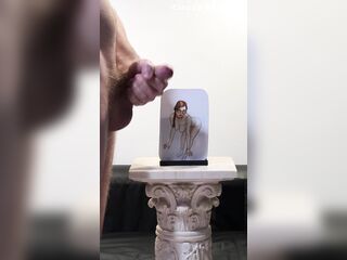 Claude Bombard defaces artwork of Penny Pax, cums on her glasses, face and melons - art ejaculation