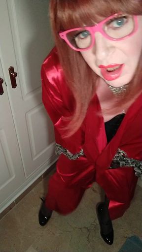 Cute crossdresser in pvc   Clip 1