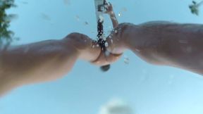 Outside Nude Shower at the Pool and Slowmotion