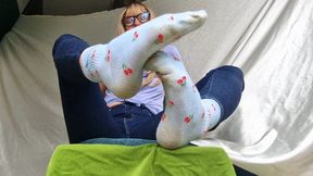 Blue Socks With Cherries