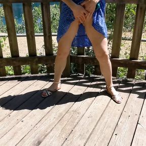 peeing in a public park - sexy mom takes off her panties and pees in public &ndash; amateur 4k