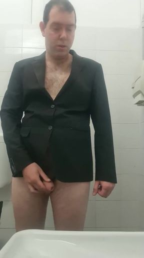 completely naked with an elegant jacket