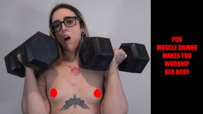 POV muscle domme body worship