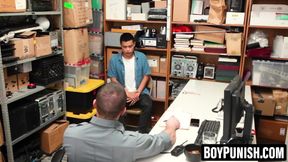 BoyPunish.com - Young thief's deepthroat act for hot cop's freedom