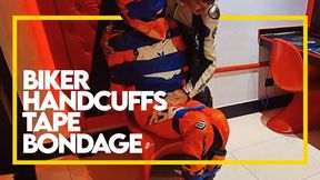 Tonny Biker Handcuffed and Taped Up by his biker friend (1080p) Gay Bondage - Gay Domination - Handcuffs - Tape Bondage - BDSM