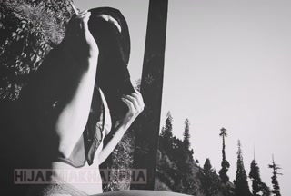 تحديات مراهقة وقحة | Lewd Pakistani Teen in niqab and lingerie Smoking on terrase in mountains