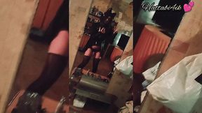 slut femboy squirt pleasure nonstop in front of the mirror