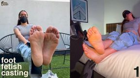 Foot Fetish Casting: 19YO Venezuelan Waitress Has Her Toes Sucked & Feet Licked After Answering Foot Fetish Questions - Foot Worship Interview 1