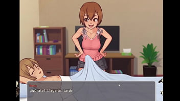 [Hentai Game] Daily life of my conuntryside -Espa&ntilde_ol- (parte 6) Masaje a la tia y la directora se masturba en su oficina