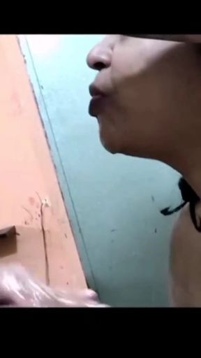 My stepsister sucking and hard face fuck and deepthrot my Dick finally cum in mouth   Clip 2