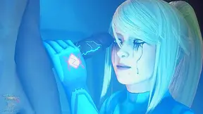 Samus Endures Phazon Pleasure as She Deep Throats and Swallows Hard