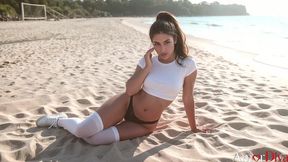 i took this big ass latina volleyball player behind the beach bleachers and fucked her pussy hard [ai]