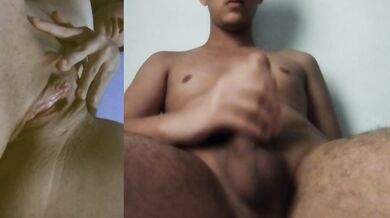 Rubia cachonda masturbándose el coño frente a la cámara