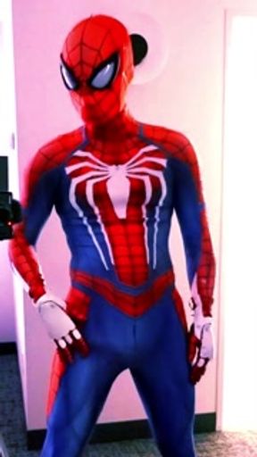 spiderman jerk off and cum in ps4 replica suit