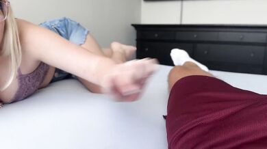 Step sis rides thick step bro’s big load with glasses on and creampie in hers