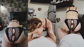 je l attend sur mon canape dans ma culotte fendu ou il me baie a fond