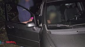 Slutty Mrs. Moema Gets Gangbanged by 3 Dudes in Public, Last Guy Busts a Nut in Her Mouth