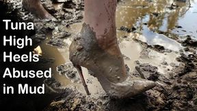 TUNA High heels in deep mud, wet high heels, ruined high heels, high heels got stuck in mud