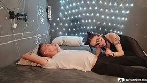 Hipster chick moans in pleasure as I destroy her tight tunnel