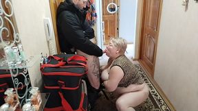 The end of hot cum in the mouth and on the face