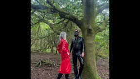 Latex Gimps in Outdoor Bondage