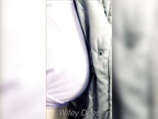 MILF has no bra in exhibitionist dare