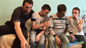 Four gay twinks love fucking their asses and deep sucking their big cocks