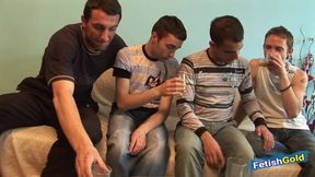 Four gay twinks love fucking their asses and deep sucking their big cocks