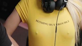 ”Bombshell blonde Carmen Caliente is fucking with her workmate”