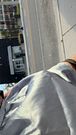 Gray shorts dick print public show