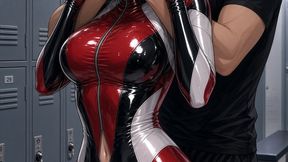 Latex Breathplay: Locked in the Changing Room